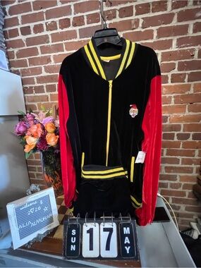 Holiday Time Ugly Christmas Sequins Tiger Black Velvet Tracksuit